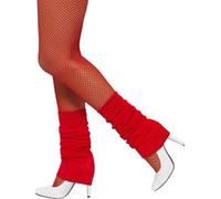 Femmes 80s 80's 1980s Tricoté Déguisement Danse Jambières Rouge Neuf Par Smiffys