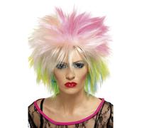 Femmes 80s Attitude Perruque Multicolore Cutie Rock Punk Wild Enfant Déguisement