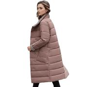 Femmes à Double Face Longue Veste rembourrée Parka lâche Chaude épaisse sur la Longueur du Genou en Coton vers Le Bas, café, l