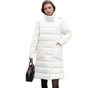 Femmes à Double Face Longue Veste rembourrée Parka lâche Chaude épaisse sur la Longueur du Genou en Coton vers Le Bas, Blanc, l