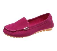 Femmes à Pied Noir Loafer Lug Douce antidérapante Semelle Respirante Slip-on Chaussure de Course Boucle métallique léger Gym Sport Chaussures de Course entraîneurs Diapositives pour (Hot Pink, 40)