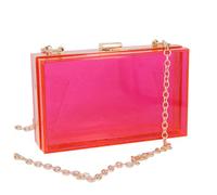 Femmes Acrylique Embrayage Sac À Main Clair Soirée Sac À Bandoulière Unique Acrylique Pochette Sac À Main pour Mariage Cocktail Party Bal Rose Rouge