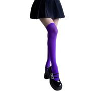 Femmes Adolescents Anime Japonais Fille Colorée Opaque Cuisse Hautes Bas Esthétique Mince Soie Sur Le Genou Longs Chaussettes