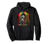 Femmes Africaines Afro Couleur Peint Visage Juneteenth Dripping Sweat à Capuche