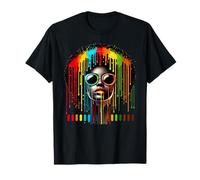 Femmes Africaines Afro Couleur Peint Visage Juneteenth Dripping T-Shirt