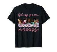 Femmes Afro-américaines Dieu Dit Que Vous êtes positives Affirmations T-Shirt