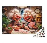 Femmes âgées Rire_4 Puzzle 1000 Pièces avec Clic Parfait,Puzzles De Casse-tête défi De Jeu Éducatif pour Un Passe-Temps pour Adulte,Cadeau Original Adulte 52x38cm/1000pcs