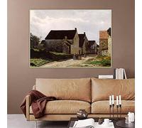 Femmes allant dans les bois par Alfred Sisley Toile Peinture à l'huile Esthétique Photo Art Toile de Fond Mur Décoration de la Maison Toile 80x110cm Sans Cadre