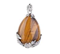 Femmes Ange larmes pendentif goutte d'eau pierres précieuses pendentif -Jaune oeil de tigre Créatif et utileMode de traitement