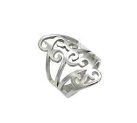 Femmes Anneaux en acier inoxydable Charme doigt Fleur Fleur Hollow Out Band Tonte de sonnerie Fashion Cocktail Bijoux