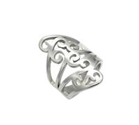 Femmes Anneaux en acier inoxydable Charme doigt Fleur Fleur Hollow Out Band Tonte de sonnerie Fashion Cocktail Bijoux