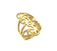 Femmes Anneaux en acier inoxydable Charme doigt Fleur Fleur Hollow Out Band Tonte de sonnerie Fashion Cocktail Bijoux