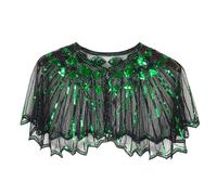 Femmes Années 1920 Vintage Partie à Thème Soirée Châle à Paillettes Écharpe Soirée Chic et Élégant Cardigan Cape Flapper Cover Up Châle Perlé Sequin Deco