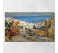 Femmes arabes sur un toit Alger sur Frederick Arthur Bridgman, fab14 Tableau imprimé sur toile, 150 x 90 cm