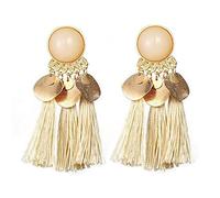 Femmes Argent Boucles D'Oreilles, 7Cm Long Beige Gland Boucles D'Oreilles Pour Les Femmes Bohème Exagérée Boucle D'Oreille Boucles D'Oreilles Bijoux Boucle D'Oreille Brincos Brinco Oorbellen Pendie