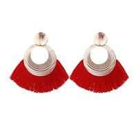 Femmes Argent Boucles D'Oreilles, Boucles D' Oreilles Clip D'Oreille Bijoux Boucle D'Oreille Exagérée 9,5 Cm De Long Boucles D'Oreilles À Gland Coloré Pour Boucles D'Oreilles Pour Femmes Boucles D