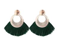 Femmes Argent Boucles D'Oreilles, Boucles D' Oreilles Clip D'Oreille Bijoux Boucle D'Oreille Exagérée 9,5 Cm De Long Boucles D'Oreilles À Gland Coloré Pour Boucles D'Oreilles Pour Femmes Boucles D