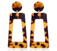 Femmes Argent Boucles D'Oreilles, Boucles D'Oreilles En Acrylique Léopard Boucles D'Oreilles Pour Femmes Grande Boucle D'Oreille Géométrique Longue Pendante Bijoux Brincos Cadeaux D'Anniversaire