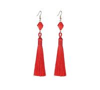 Femmes Argent Boucles D'Oreilles, Boucles D'Oreilles Femmes Boucles D'Oreilles Longue Tassel Boucles D'Oreilles Pompon Pour Femme Sauvage Longue Exquise Bleu Rouge Rose Noir Violet Vert Boucle D' Cad