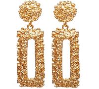 Femmes Argent Boucles D'Oreilles, Boucles D'Oreilles Géométriques Couleur Or Rose Pour Femmes Brincos Boucles D'Oreilles Creuses En Métal Pendantes Bijoux Cadeau De Noël Cadeaux D'Anniversaire /