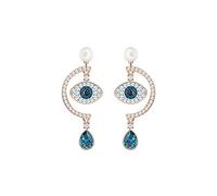 Femmes Argent Boucles D'Oreilles, Mauvais Œil Filles Boucles D'Oreilles En Cristal De Fiançailles Dame Mariage Corée Lune Boucles D'Oreilles En Zircon Bijoux De Mode Cadeaux D'Anniversaire/Sain
