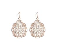 Femmes Argent Boucles D'Oreilles, Motif Boucles D'Oreilles Ajourées Boucles D'Oreilles Pour Femmes Boucles D'Oreilles Bijoux Or Rose Couleur Noire Brincos Cadeaux D'Anniversaire/Saint - Valentin /