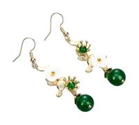 Femmes Argent Boucles D'Oreilles, Perles Rondes Bleues Boucles D'Oreilles En Pierre Naturelle Boucles D'Oreilles Pendantes Élégantes Fleurs Pendantes Boucles D'Oreilles Longues Lady Cadeaux De Fête