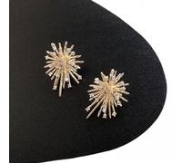 Femmes Argent Boucles D'Oreilles, S925 Paillettes Brillant Feux D'Artifice Flocon De Neige Zircon Perle Strass Doré Boucles D'Oreilles Pour Femmes Bijoux Cadeaux À La Cadeaux D'Anniversaire / Saint