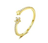 Femmes avec anneau ouvert réglable de 14 trous ouverts - Star Zircon simple ouverture ouverte ouverte, arrangement femelle pour la pose de l'anneau de queue, filles