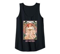 Femmes avec des Fleurs Paris Mucha Art Nouveau Art Matters Débardeur, Femme, Noir, S