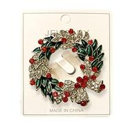 Femmes Avec Perles Dans Bijoux arbre de Noël décoration de Noël goutte à goutte Badge accessoires personnalisé vêtements sac bijoux broche broche cadeau Rose Sensibilisation (Red, One Size)