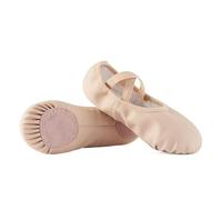 Femmes Ballet Pantoufle Chaussures De Danse PU Classique Yoga Chaussette Semelle Complète for Enfants Filles Adultes(Nude,12.5)