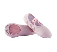 Femmes Ballet Pantoufle Chaussures De Danse PU Classique Yoga Chaussette Semelle Complète for Enfants Filles Adultes(Pink,13)