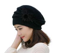 Femmes Béret Coiffures éléTricoté Chapeau Style Rétro Laine Tressé Chapeau Béret Français Fleurs Décoratives pour l'hiver Automne