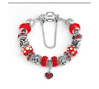 Femmes Bijoux à bricoler soi-même Perles de Strass Rouge Perles de Verre charmes Pendentif Coeur de pêche plaqué Fleur entretoise idéal pour, Bracelets