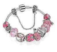 Femmes Bijoux à bricoler soi-même Perles de Strass Rouge Perles de Verre charmes Pendentif Coeur de pêche plaqué Fleur entretoise idéal pour, Bracelets