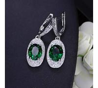 Femmes bijoux violet cubique zircone pierre ronde longue boucle d'oreille pendante avec