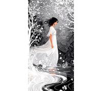 Femmes Blanc Diamond Painting Adulte, Diamond Painting Enfant Débutants, Loisirs Créatifs Adultes,5D Broderie Diamant Kit Complet, Décor Cadeau Murale, Activités de Réduction du Stress 80x160cm N-660