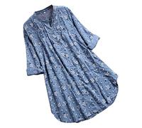 Femmes Blouses Coton Lin Col En V Chemise Chic Simple Haut Manche Longue Tops Tunique Robes Chemisier Rayé Solde Revers Coton Haut éLéGant Cardigan Ample Automne Printemps Bureau Travail Grande Taille