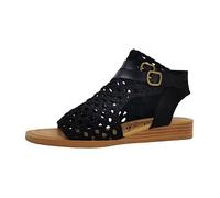 Femmes Blowfish Sandale Anuella Textile Fermeture à glissière Talon compensé - Black 40