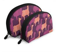 Femmes Boho Rose Violet et Orange Llama Silhouette Voyage Cosmétique Sacs Étanche 2PC Maquillage Pochette Cosmétique et Articles De Toilette Organisateur Sac Portable Voyage Trousse De Toilette Fill