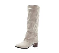 Femmes Boot Mi-Mollet grossiers À Talons Femelles Botte Elégantes Souple Vintage à talon carré Cowboy Bottes Femelles Confortable Chaudes loisirs Imperméables classiques Automne Hiver