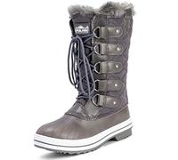 Femmes Botte de Neige Nylon Grand Hiver Neige Imperméable Chaud Pluie Démarrage - Gris - 5-38 - CD0029 - Gris/Gris - 38 EU