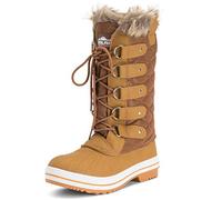 Femmes Botte de Neige Nylon Grand Hiver Neige Imperméable Chaud Pluie Démarrage - Tan - 5-38 - CD0028 - Tan/Tan - 38 EU