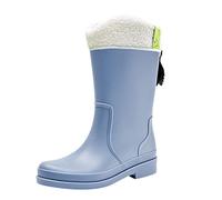 Femmes Bottes de Pluie Semi-compensées Botte Jardin Extérieure Jardinage Neige Extérieur Imperméables et antidérapantes Pratiques Idéales Polyvalentes Chaussures