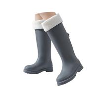Femmes Bottes de Pluie Semi-compensées Botte Jardin Pratiques Imperméables et antidérapantes en Caoutchouc Confort Pieds Larges pour La Boue Toutes Les Saisons