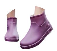 Femmes Bottes de Pluie Semi-compensées Courtes L'extérieur Imperméables avec Semelle intérieure Confortable légantes Polyvalentes pour La Boue Et Toutes Les Saisons