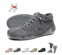 Femmes Bottes hautes en daim souple faites à la main en Italie Extérieur imperméable Léger Ultra-confort Chaussures Beck Antidérapantes Minimalistes Décontractées Baskets Randonnée Barefoot Boots(gris