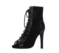 Femmes Bottes Latine à Lacets,Peep Toe Talons à Lacets,Fermeture à Lacets sur Le Devant,Doux pour La Peau Et Respirant,Convient Aux Spectacles De Danse Et à La Pratique en Salle