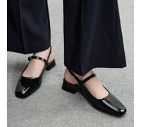 Femmes Bout Rond Talon Épais Bas Noir Tout-Aller Confortable Polyvalent Travail & Casual Sandales Plates EUR36,EUR37,EUR38,EUR39,EUR40,EUR41Unicolore